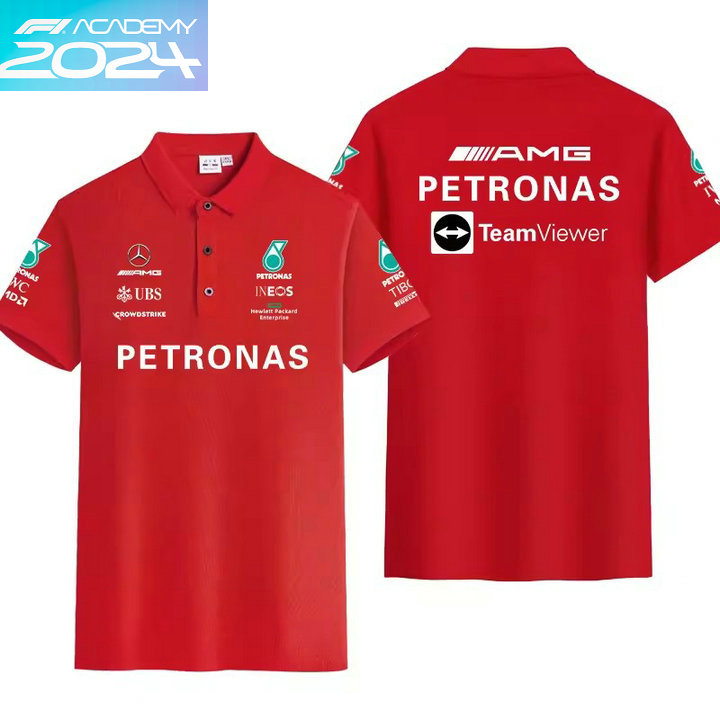 2024 Polo Mercedes-AMG Petronas Manche Courte Coton Couleur Unie